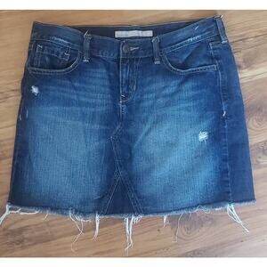 Old Navy distressed denim mini skirt dark wash size 12